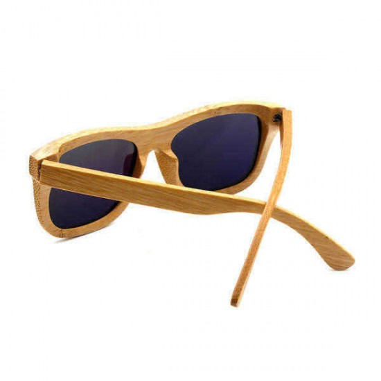 Unisex Handmade Bamboo Legs Polarized Sunglasses Outdoor UV Protaction Colorful Lens Eyewear Glasses