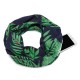 Unisex Hidden Zipper Pocket Flower Print Round Scarf Neck Warmer