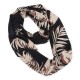 Unisex Hidden Zipper Pocket Flower Print Round Scarf Neck Warmer