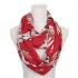 Unisex Hidden Zipper Pocket Flower Print Round Scarf Neck Warmer