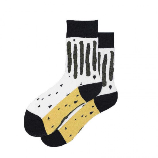 Unisex Jacquard Fashion Middle Tube Socks Retro Pattern Socks