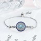 Unisex Jewelry Unique Blue Evil Eye Zircon Adjustable Charm Bracelet