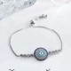 Unisex Jewelry Unique Blue Evil Eye Zircon Adjustable Charm Bracelet