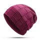 Unisex Knit Beanie Hat Gradient Dyeing Headgear Warm Earmuffs Pile Cap