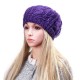 Unisex Knitted Crochet Hole Beanie Hat Knitting Foldable Elastic Baggy Cap For Women Ladies