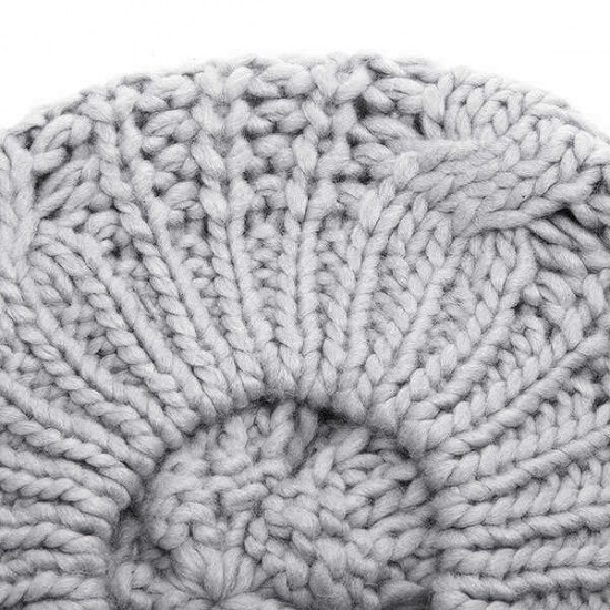 Unisex Knitted Crochet Hole Beanie Hat Knitting Foldable Elastic Baggy Cap For Women Ladies