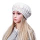 Unisex Knitted Crochet Hole Beanie Hat Knitting Foldable Elastic Baggy Cap For Women Ladies