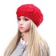 Unisex Knitted Crochet Hole Beanie Hat Knitting Foldable Elastic Baggy Cap For Women Ladies