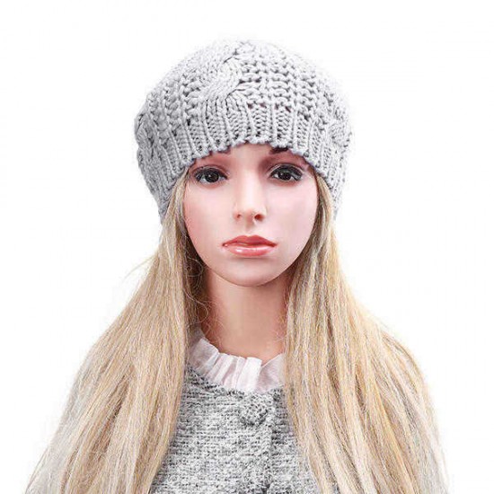 Unisex Knitted Crochet Hole Beanie Hat Knitting Foldable Elastic Baggy Cap For Women Ladies