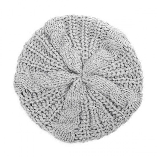 Unisex Knitted Crochet Hole Beanie Hat Knitting Foldable Elastic Baggy Cap For Women Ladies