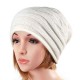 Unisex Knitted Crochet Stripe Beanie Hat Knitting Foldable Elastic Baggy Cap For Men Women