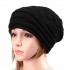 Unisex Knitted Crochet Stripe Beanie Hat Knitting Foldable Elastic Baggy Cap For Men Women