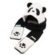 Unisex Lamb Plush 1-piece Cute Panda Gloves Pockets Scarf Hat Warm Thick Multipurpose Fashion Hat