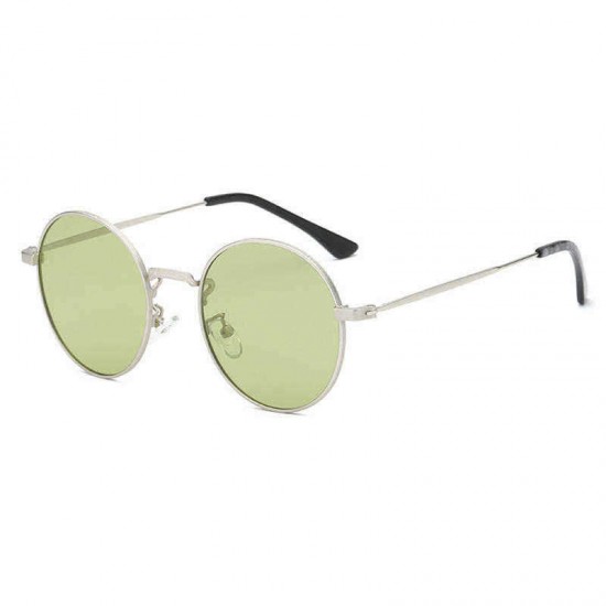 Unisex Light Metal Anti-blue Light Polarized Light Vogue Circle Clear Lens Glasses Sunglasses