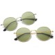 Unisex Light Metal Anti-blue Light Polarized Light Vogue Circle Clear Lens Glasses Sunglasses