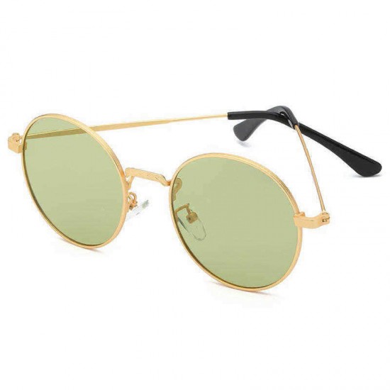 Unisex Light Metal Anti-blue Light Polarized Light Vogue Circle Clear Lens Glasses Sunglasses