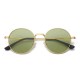 Unisex Light Metal Anti-blue Light Polarized Light Vogue Circle Clear Lens Glasses Sunglasses