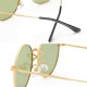 Unisex Light Metal Anti-blue Light Polarized Light Vogue Circle Clear Lens Glasses Sunglasses