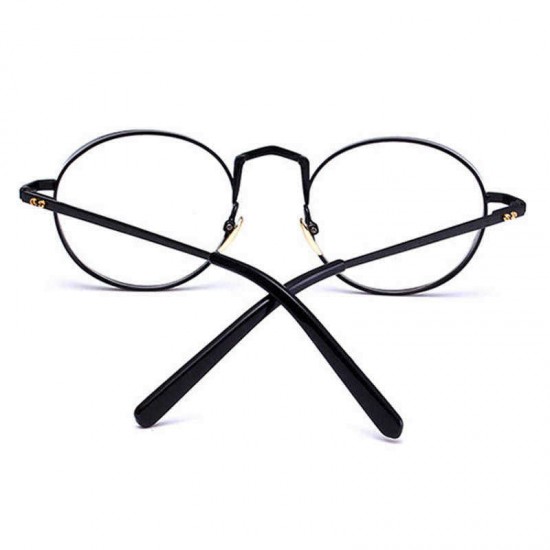 Unisex Light Metal PC Anti-fatigue Anti-blue Light Retro Computer Circle Clear Lens Optical Glasses