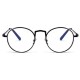 Unisex Light Metal PC Anti-fatigue Anti-blue Light Retro Computer Circle Clear Lens Optical Glasses