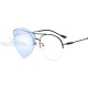 Unisex Light Metal PC Anti-fatigue Anti-blue Light Vogue Computer Circle Clear Lens Optical Glasses