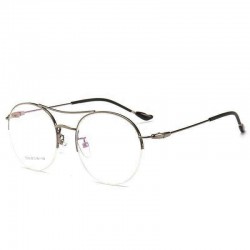 Unisex Light Metal PC Anti-fatigue Anti-blue Light Vogue Computer Circle Clear Lens Optical Glasses