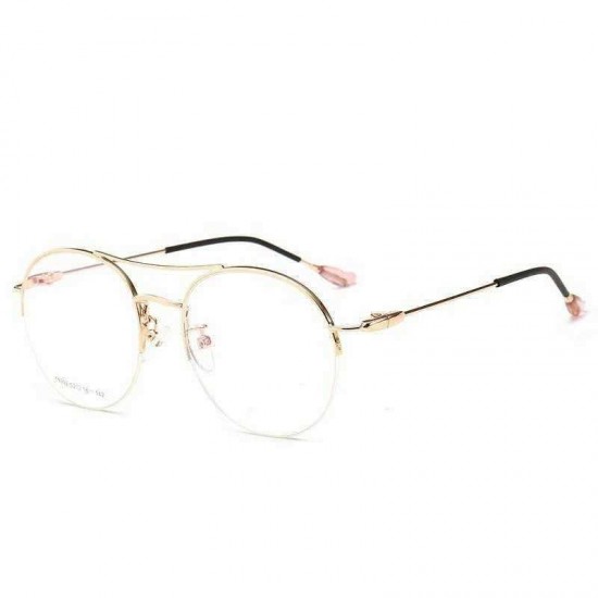 Unisex Light Metal PC Anti-fatigue Anti-blue Light Vogue Computer Circle Clear Lens Optical Glasses