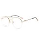 Unisex Light Metal PC Anti-fatigue Anti-blue Light Vogue Computer Circle Clear Lens Optical Glasses