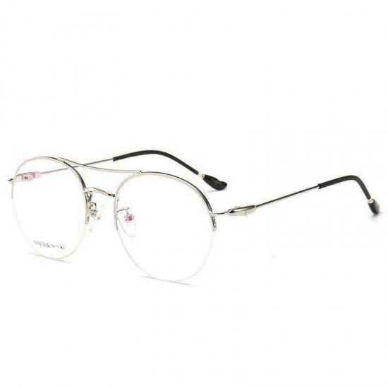 Unisex Light Metal PC Anti-fatigue Anti-blue Light Vogue Computer Circle Clear Lens Optical Glasses