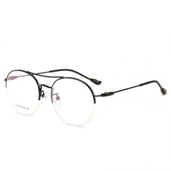 Unisex Light Metal PC Anti-fatigue Anti-blue Light Vogue Computer Circle Clear Lens Optical Glasses