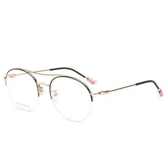 Unisex Light Metal PC Anti-fatigue Anti-blue Light Vogue Computer Circle Clear Lens Optical Glasses