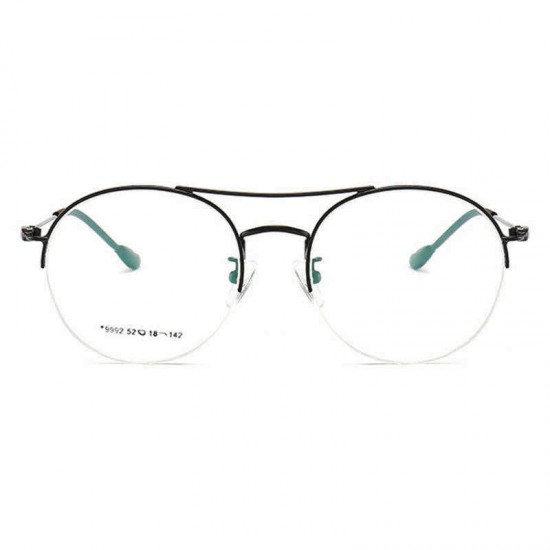 Unisex Light Metal PC Anti-fatigue Anti-blue Light Vogue Computer Circle Clear Lens Optical Glasses