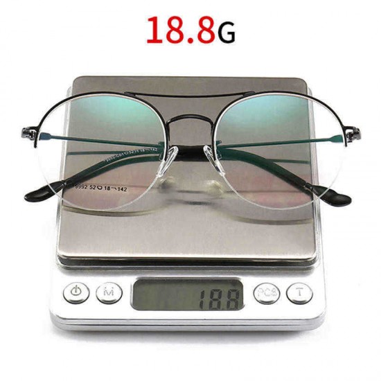 Unisex Light Metal PC Anti-fatigue Anti-blue Light Vogue Computer Circle Clear Lens Optical Glasses