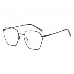 Unisex Light Metal PC Anti-fatigue Anti-blue Light Vogue Computer Square Clear Lens Optical Glasses