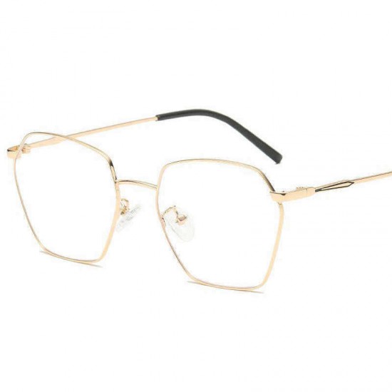 Unisex Light Metal PC Anti-fatigue Anti-blue Light Vogue Computer Square Clear Lens Optical Glasses