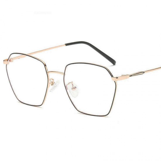 Unisex Light Metal PC Anti-fatigue Anti-blue Light Vogue Computer Square Clear Lens Optical Glasses