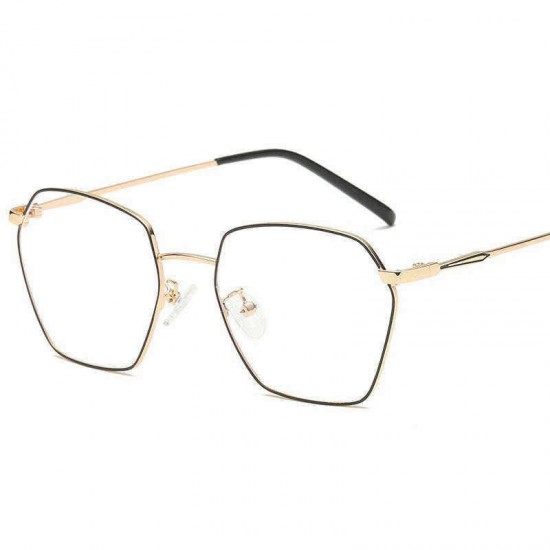 Unisex Light Metal PC Anti-fatigue Anti-blue Light Vogue Computer Square Clear Lens Optical Glasses