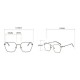 Unisex Light Metal PC Anti-fatigue Anti-blue Light Vogue Computer Square Clear Lens Optical Glasses