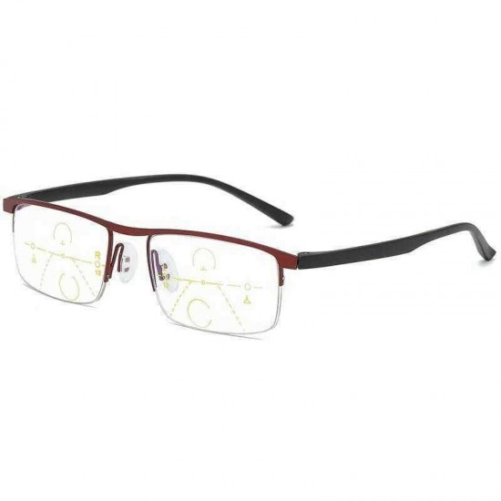 Unisex Light Multi-focus Anti-blue Light Anti-fatigue Flexible Vogue Computer Square Reading Glasses