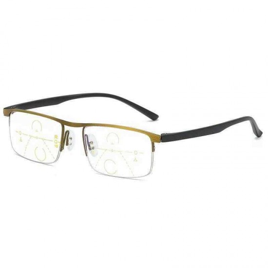 Unisex Light Multi-focus Anti-blue Light Anti-fatigue Flexible Vogue Computer Square Reading Glasses