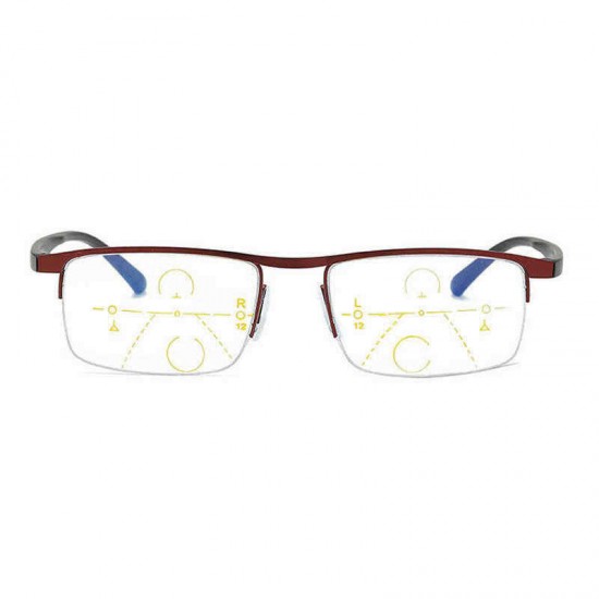 Unisex Light Multi-focus Anti-blue Light Anti-fatigue Flexible Vogue Computer Square Reading Glasses