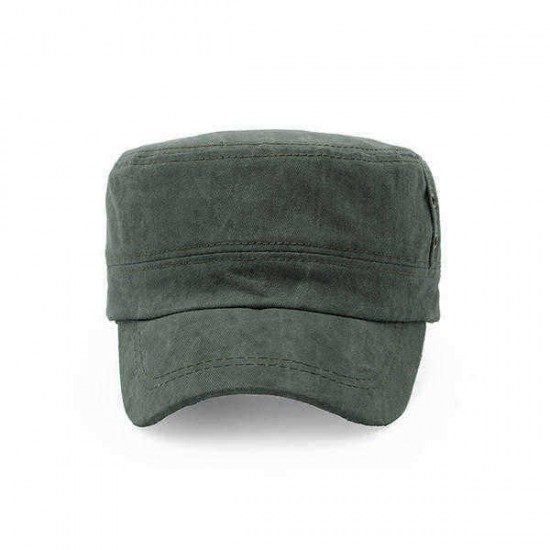 Unisex Men Women Cotton Blend Military Army Baseball Cap Flat Buckle Adjustable Snapback Hat