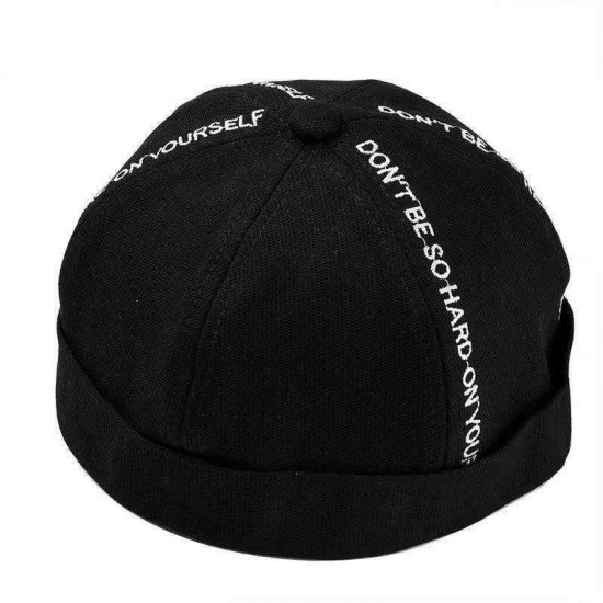 Unisex Men Women Embroidered Letter Brimless Hats Fashion Hip-Hop Cap