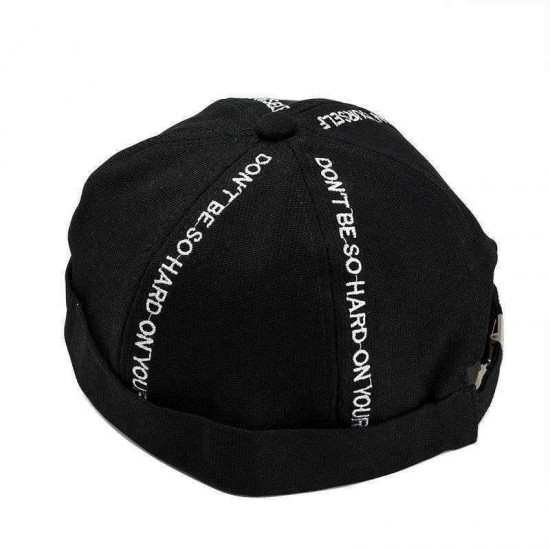 Unisex Men Women Embroidered Letter Brimless Hats Fashion Hip-Hop Cap