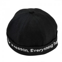 Unisex Men Women Embroidered Letter Brimless Hats Fashion Hip-Hop Cap