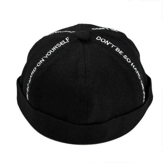 Unisex Men Women Embroidered Letter Brimless Hats Fashion Hip-Hop Cap