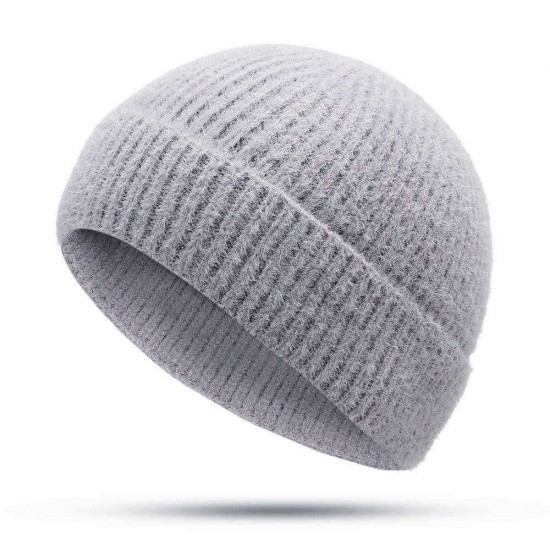 Unisex Men Women Winter Knit French Brimless Hats Retro Flanging Sailor Cap