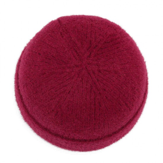 Unisex Men Women Winter Knit French Brimless Hats Retro Flanging Sailor Cap