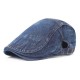 Unisex Mens Womens Washed Denim Adjustable Solid Painter Beret Hat Casual Gatsby Newsboy Caps