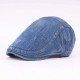 Unisex Mens Womens Washed Denim Adjustable Solid Painter Beret Hat Casual Gatsby Newsboy Caps